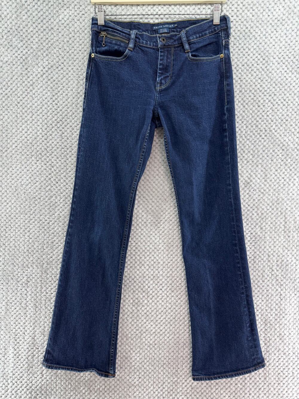 Ralph Lauren Tribeca 114 Jeans Women 28 Blue Dark Wash Mid Rise Flare 30" Inseam